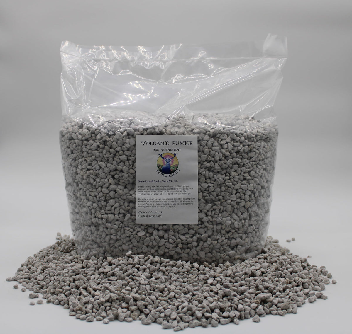Generic brand pumice front-of-bag showing size and volume benefit