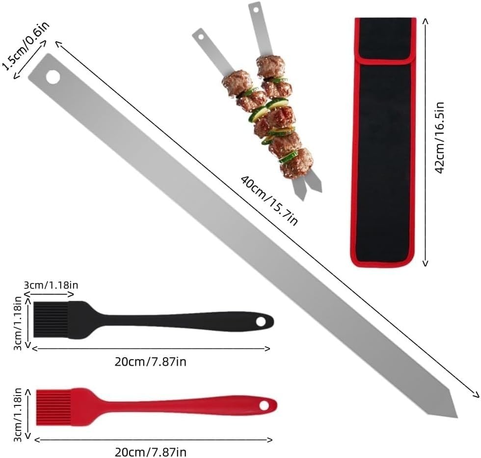 Generic close-up of a skewer's flat edge highlighting even heat contact benefit