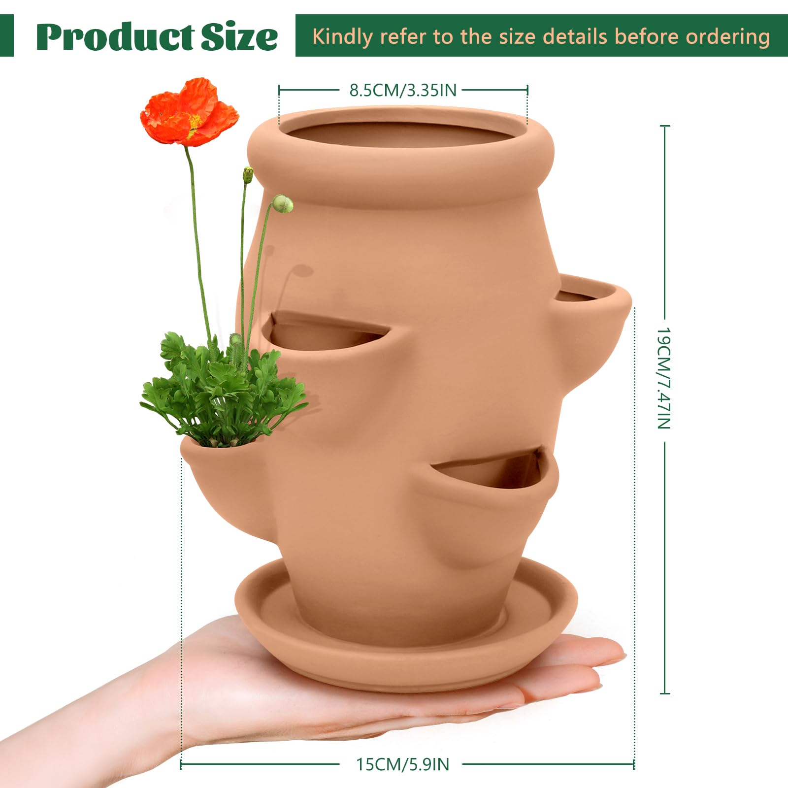 Generic close-up of planter pockets showing organized planting and easy care