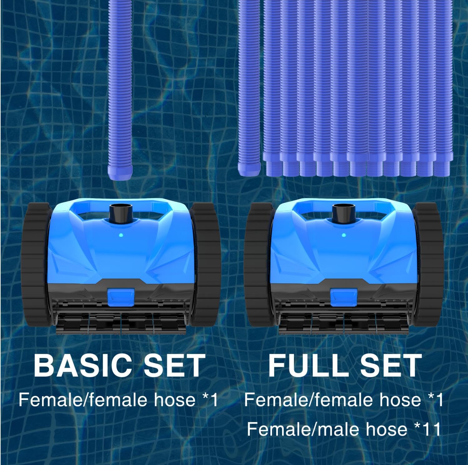 Generic hose with floats and protector showing stable alignment benefit