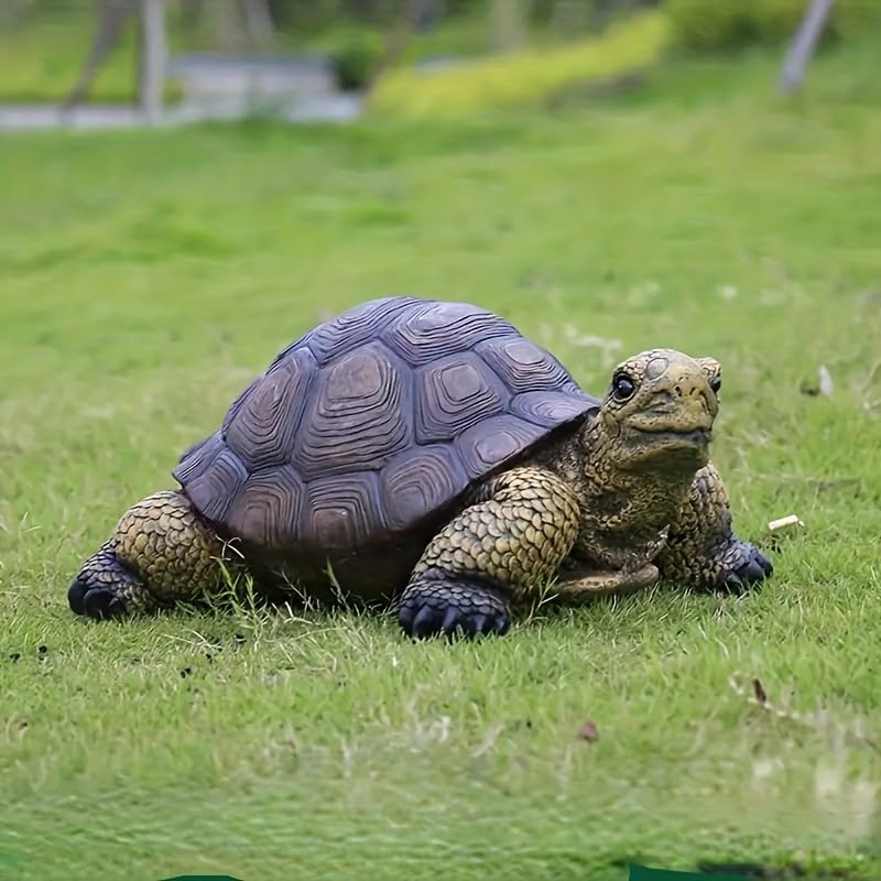 Generic tortoise statue front view showing lifelike pose and garden focal point benefit
