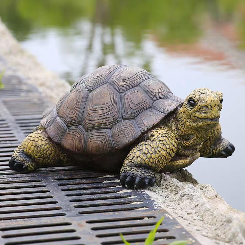 Generic tortoise statue weathered finish detail showing muted tones and realistic integration benefit