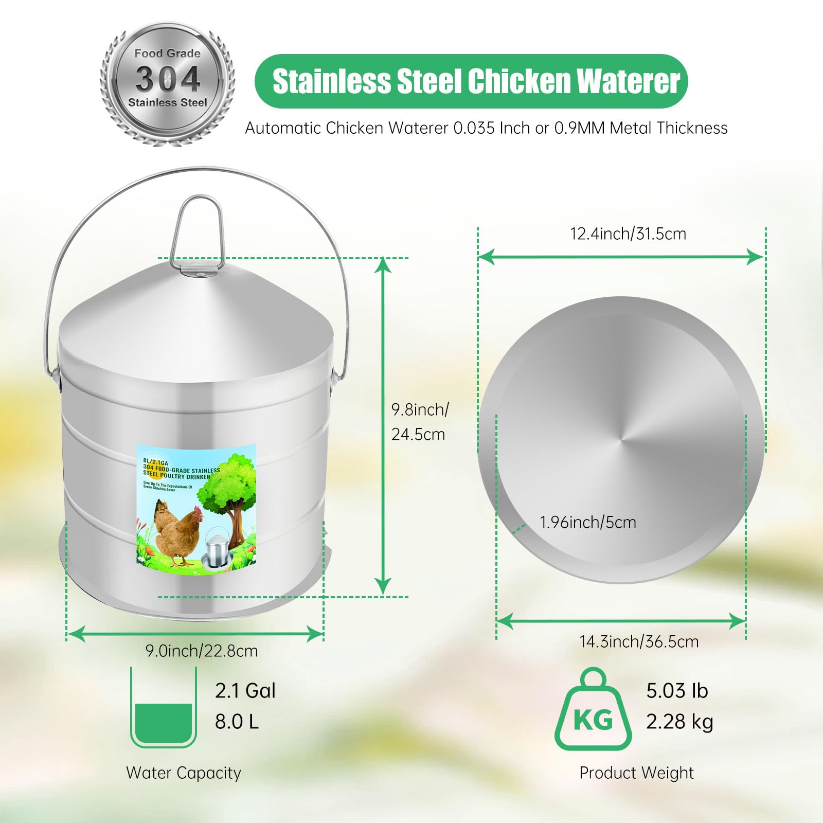 Generic waterer in coop with chickens drinking benefit: reliable automatic supply
