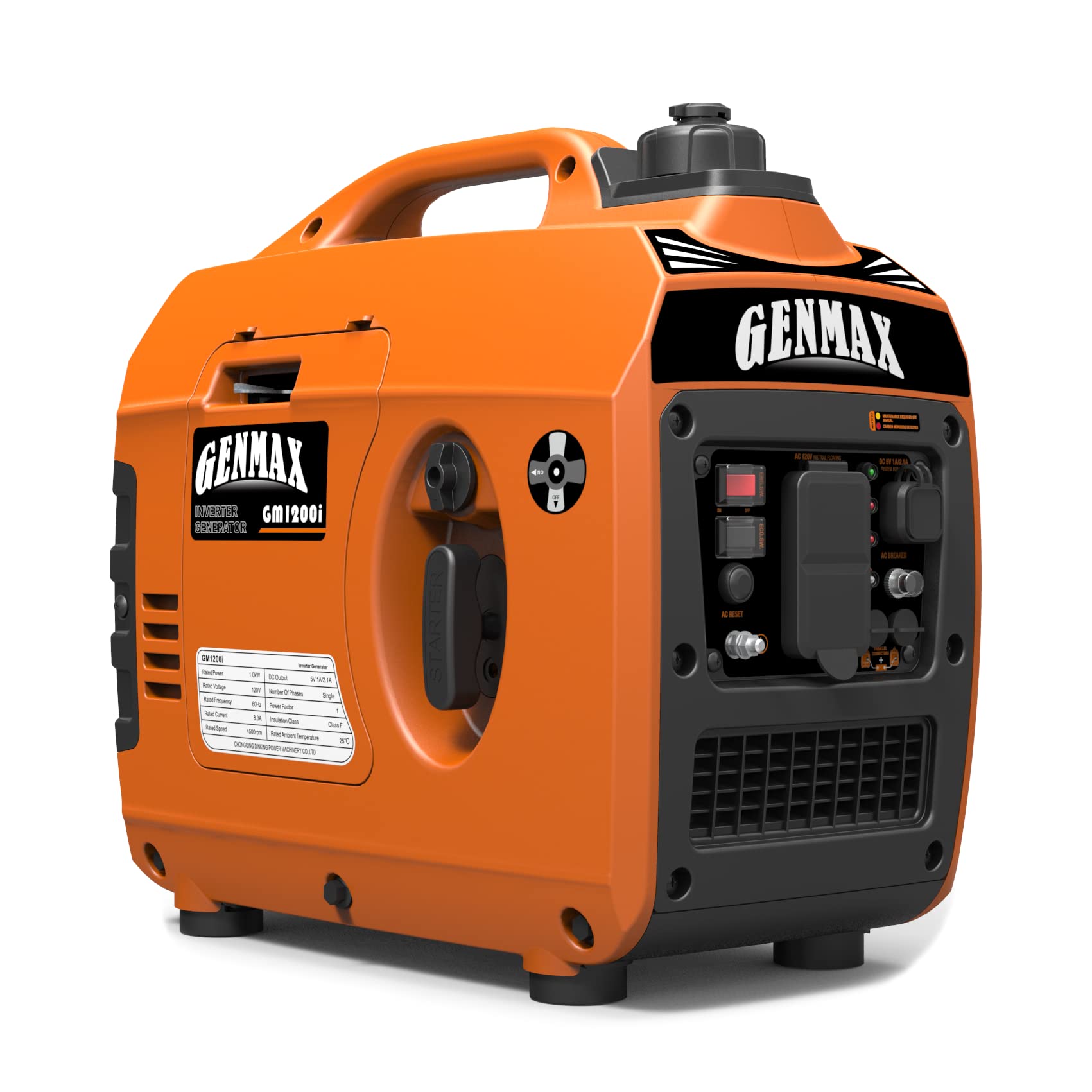GENMAX GM1200i side profile highlighting compact body for effortless transport