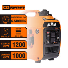 GENMAX GM1200i top handle designed for comfortable carrying and quick relocation