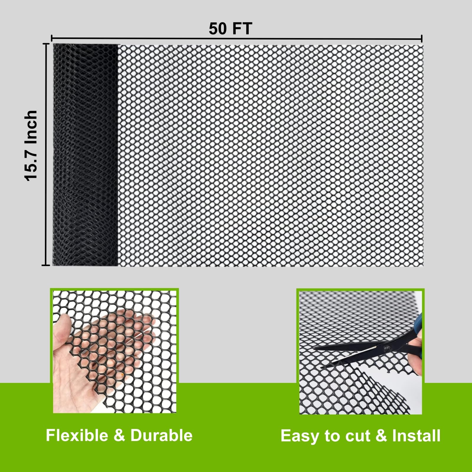 GENNIZZ included zip ties securing mesh to a wooden stake for stable installation