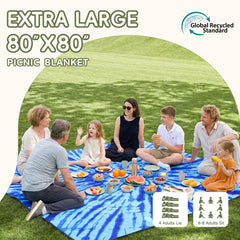 Genovega fully unfolded 80x80 blanket demonstrating large coverage for groups