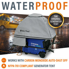 GenTent close-up of dual-coated vinyl canopy highlighting weather resistance