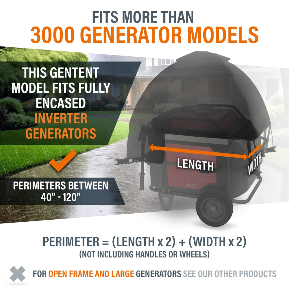 GenTent installed near a home in backyard demonstrating outdoor generator protection
