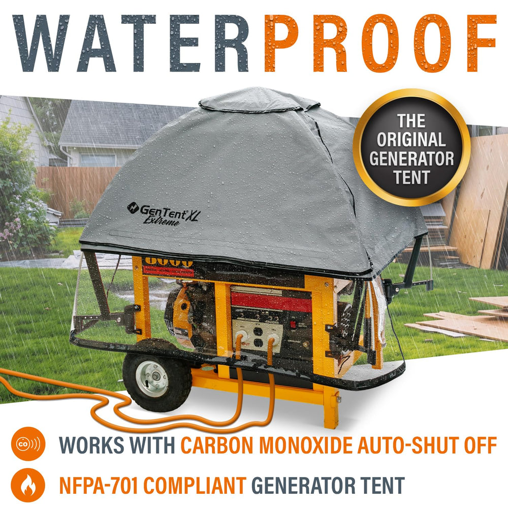 GenTent XL close-up of dual-coated vinyl canopy texture that repels water and UV