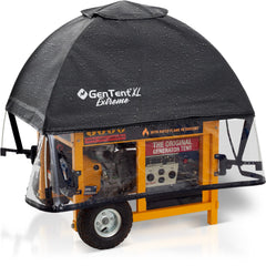 GenTent XL front view on generator showing full coverage and weather protection