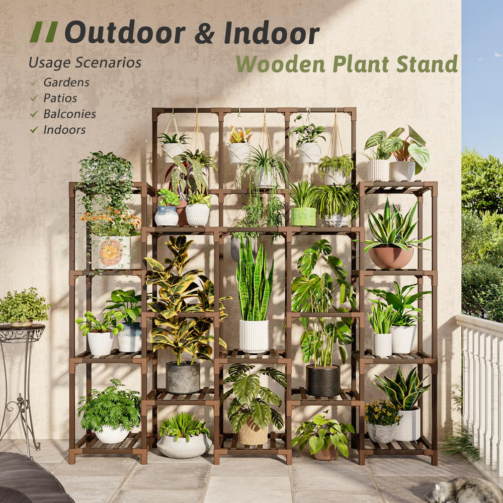 GENTINGBRO estantería decorada en salón optimiza espacio y exhibe plantas