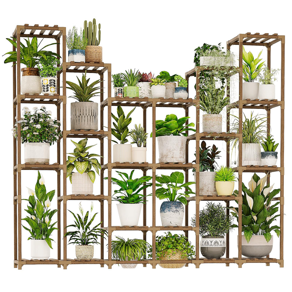 GENTINGBRO front view of large 22-tier shelf showing organized plants benefit space-saving