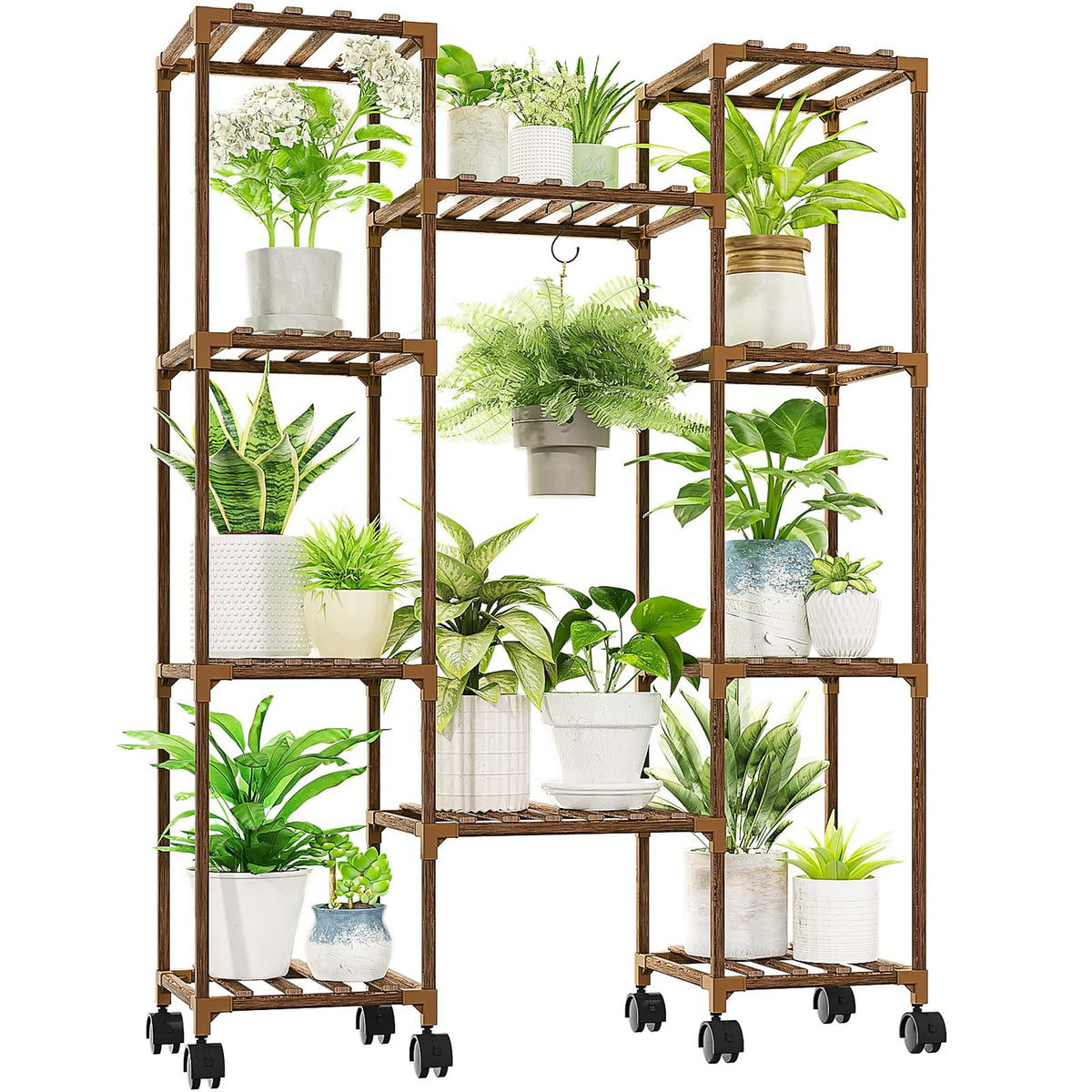 GENTINGBRO front view tall plant stand showing large display and capacity