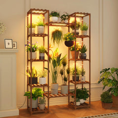 GENTINGBRO front view of 12-tier plant stand showing organized plant display and stability