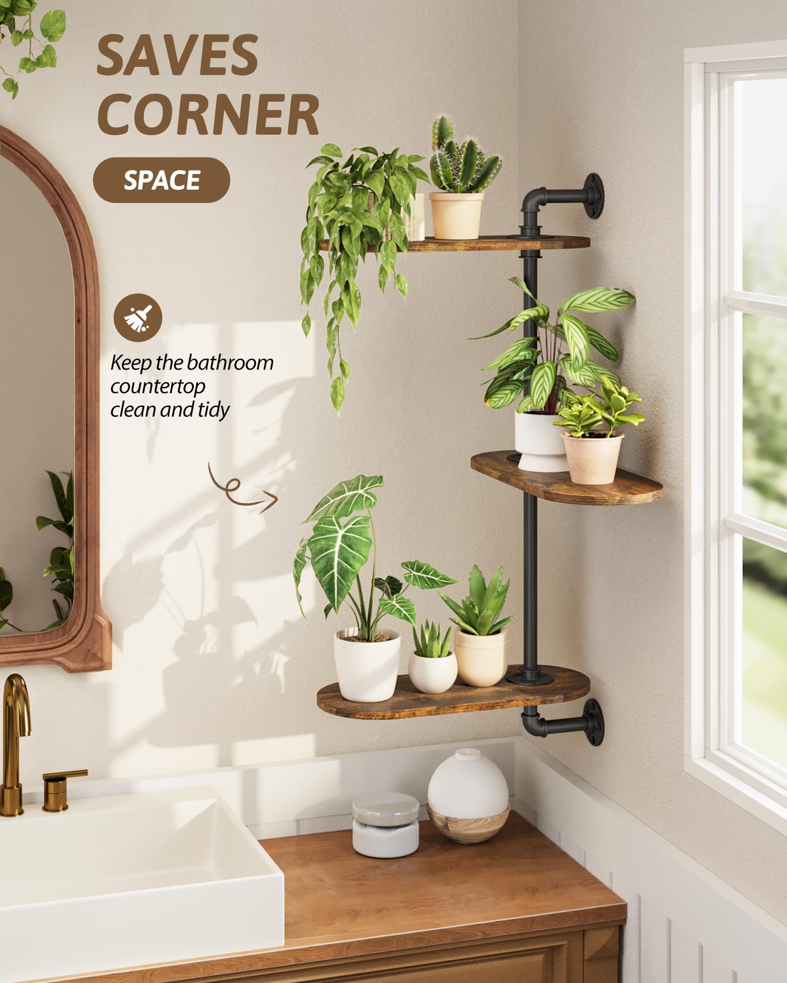 GENTINGBRO installed on kitchen sill showing herb organization and space-saving benefit