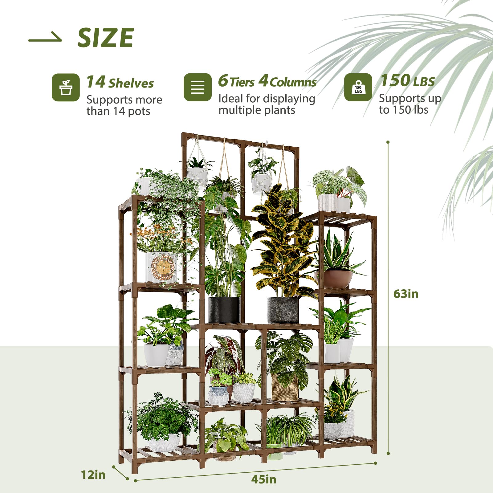 GENTINGBRO plant shelf in living room demonstrating organized greenery benefit
