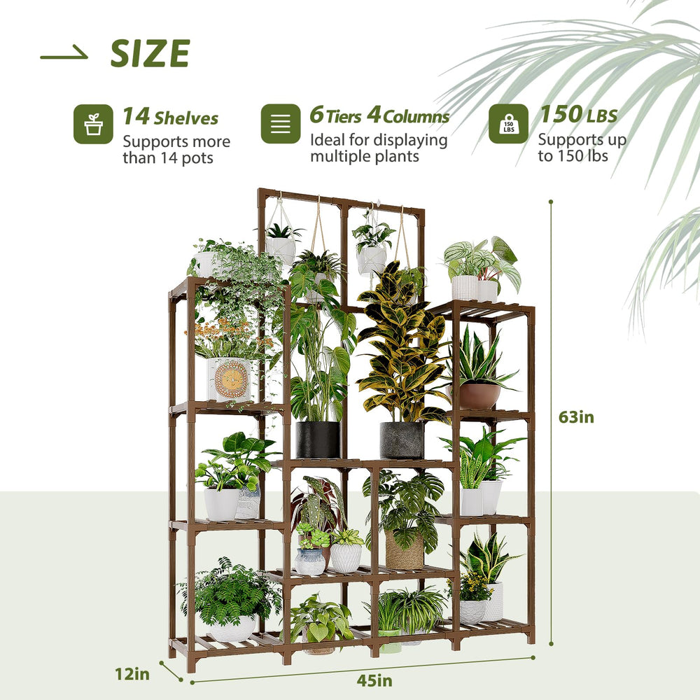 GENTINGBRO plant shelf in living room demonstrating organized greenery benefit