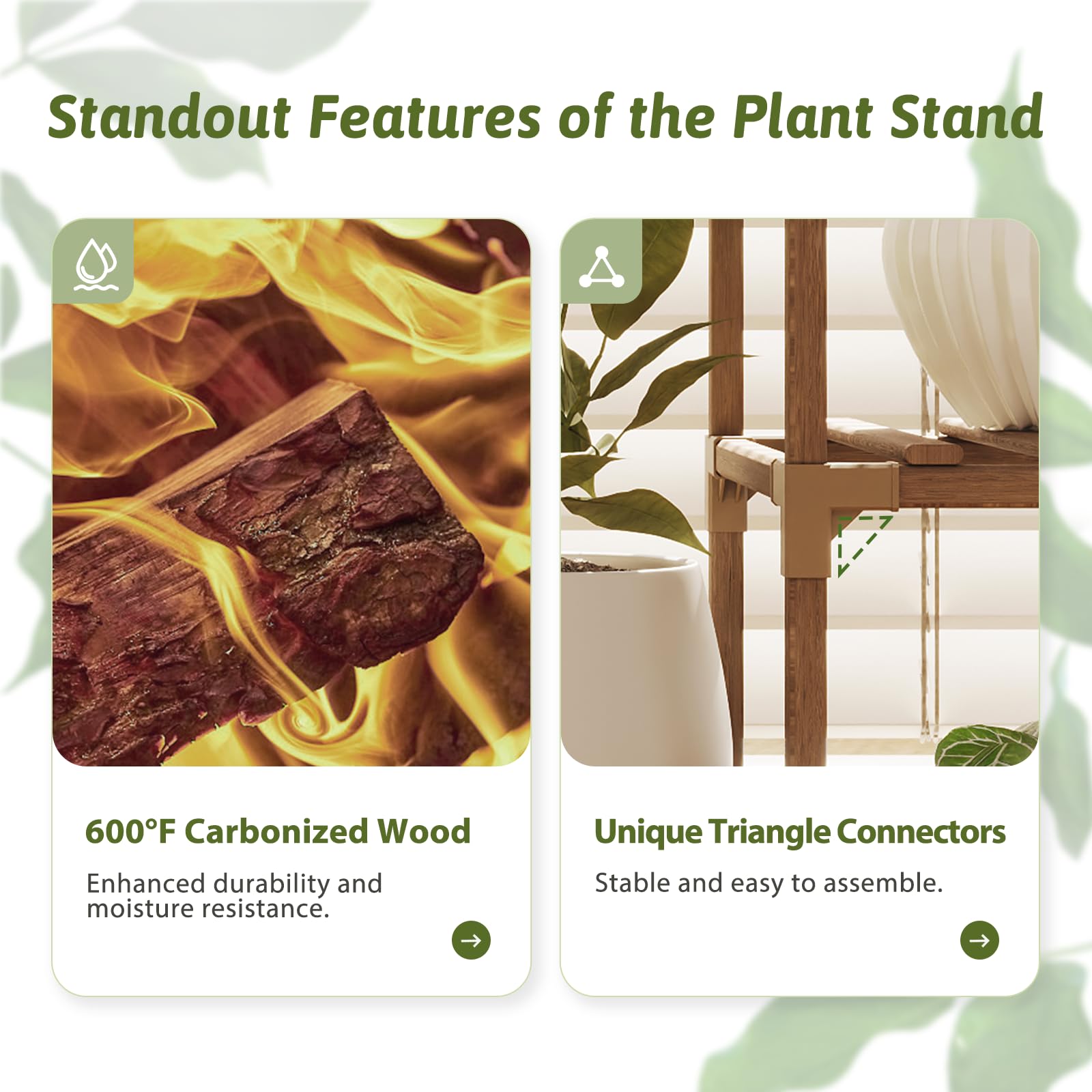 GENTINGBRO plant rack next to chair showing 62.2-inch height and space-saving design