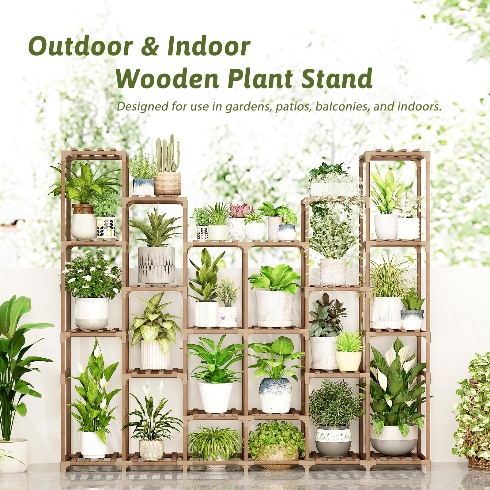 GENTINGBRO side profile showing shelf depth and spacing for varied pot sizes benefit