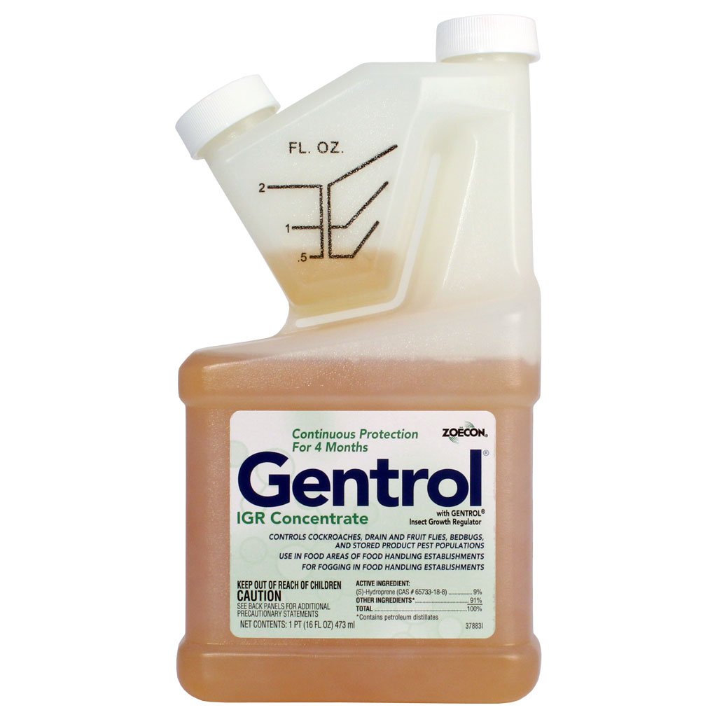 Gentrol front label bottle showing directions for accurate, safe application