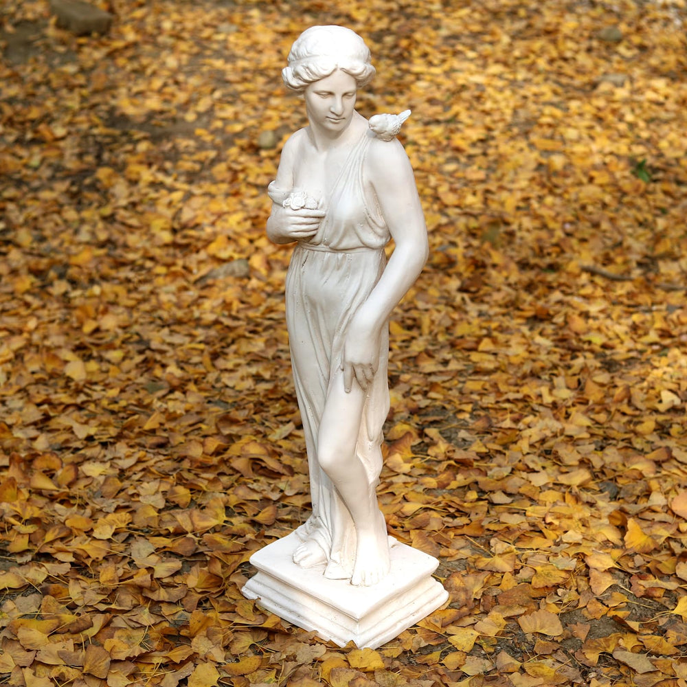 GENUINQ side profile of the goddess sculpture highlighting graceful silhouette