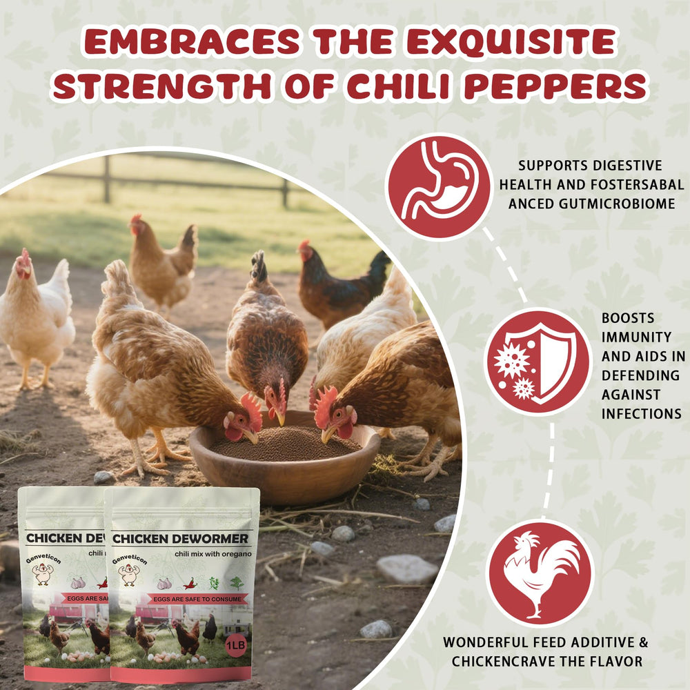 Genveticon mixed into feed to show simple daily administration benefit
