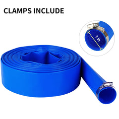 Geowaky hose in use on pool backwash setup directing water away safely