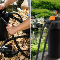 Geowaky installed on waterfall return demonstrating reliable connection and steady flow