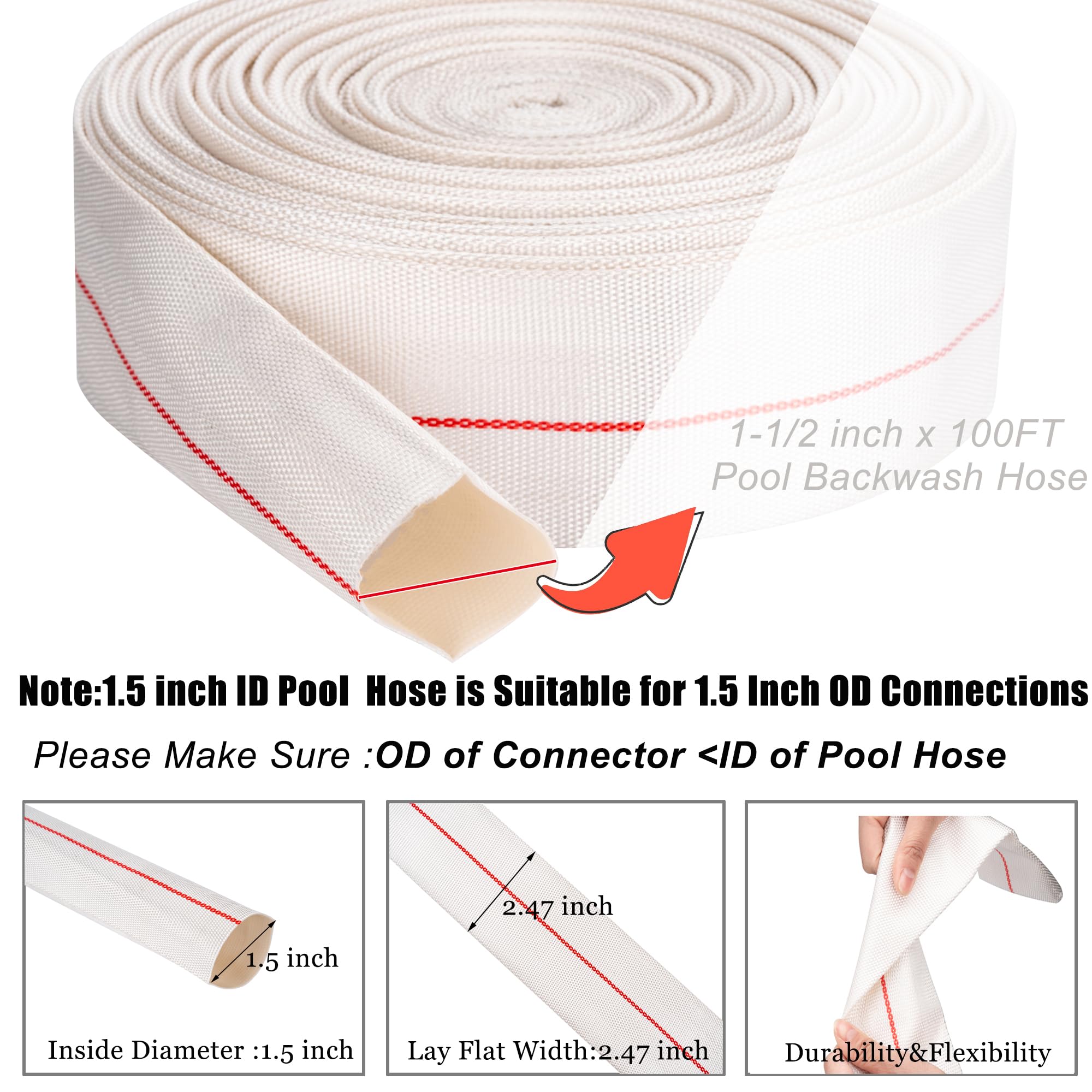 Geowaky hose fully laid flat along driveway demonstrating tangle-free handling