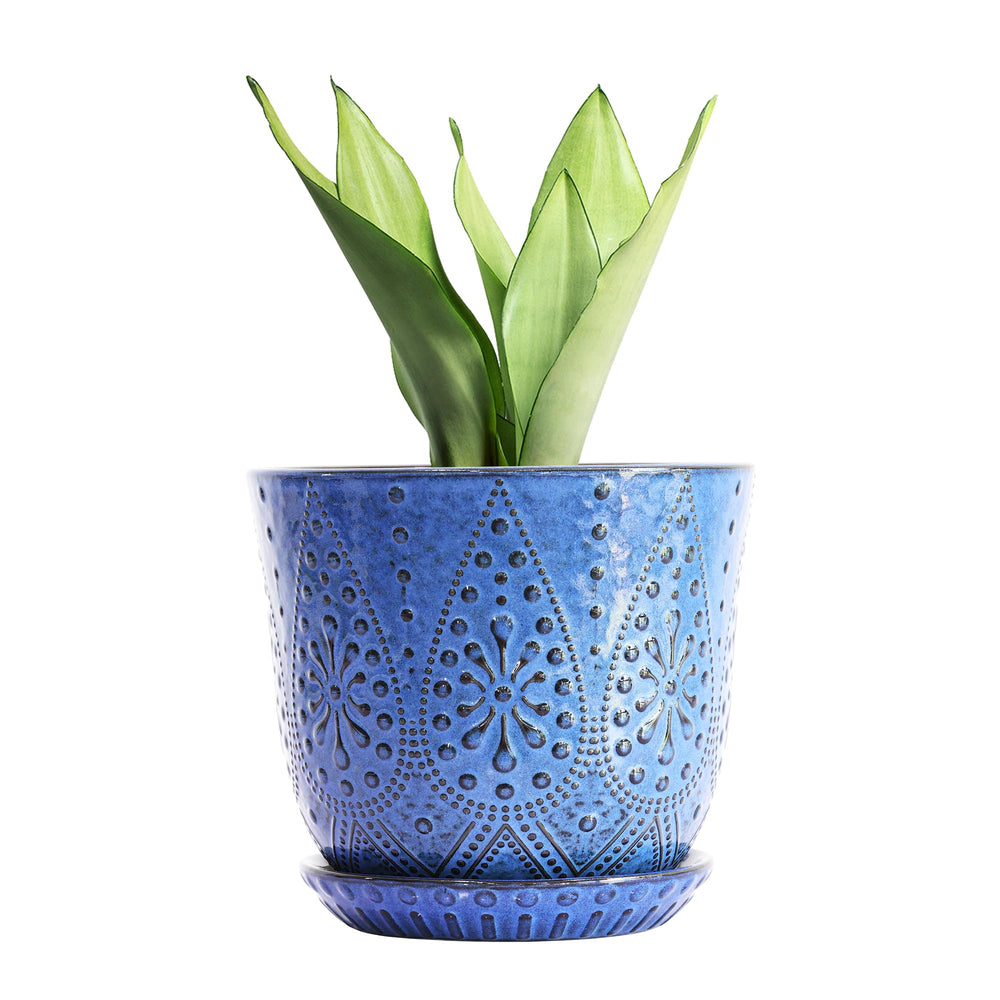 Gepege ceramic pot front view showing glazed finish and clean silhouette, highlights decor appeal