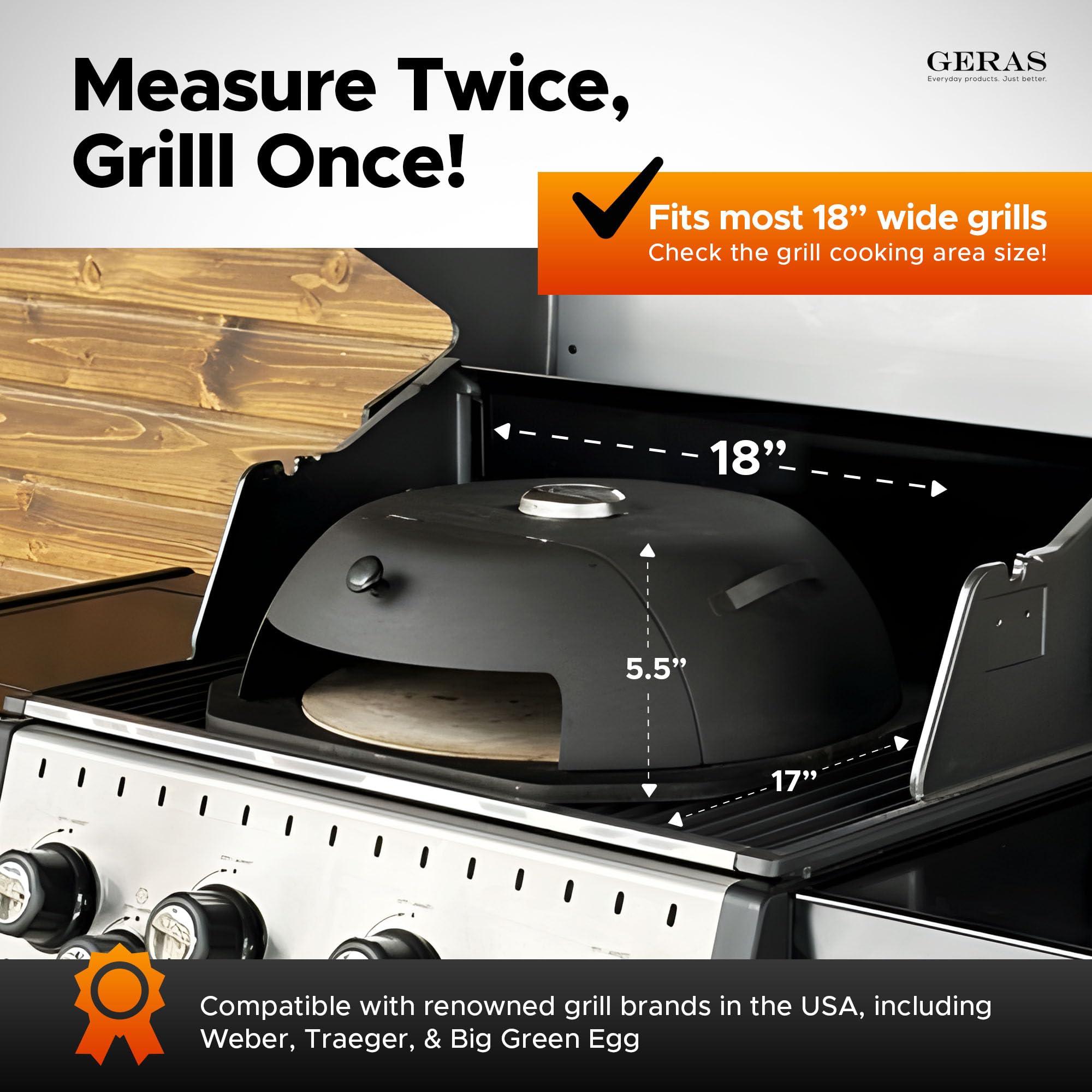Geras oven placed on a charcoal grill demonstrating cross-fuel compatibility