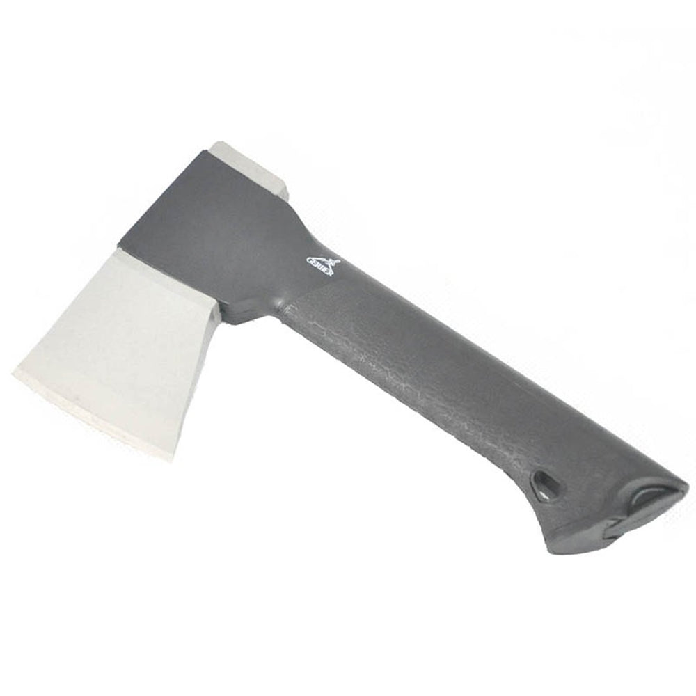 Gerber Gator Axe handle texture closeup highlighting Gator Grip for improved control