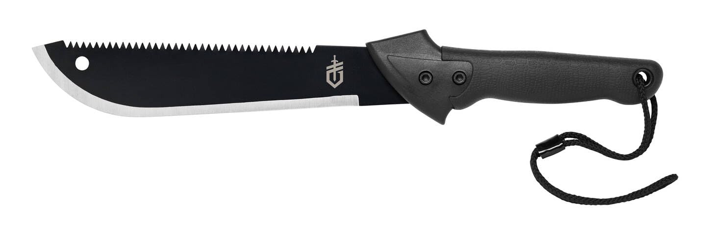 Gerber Gator machete jr front view showing full blade and grip for reliable cutting