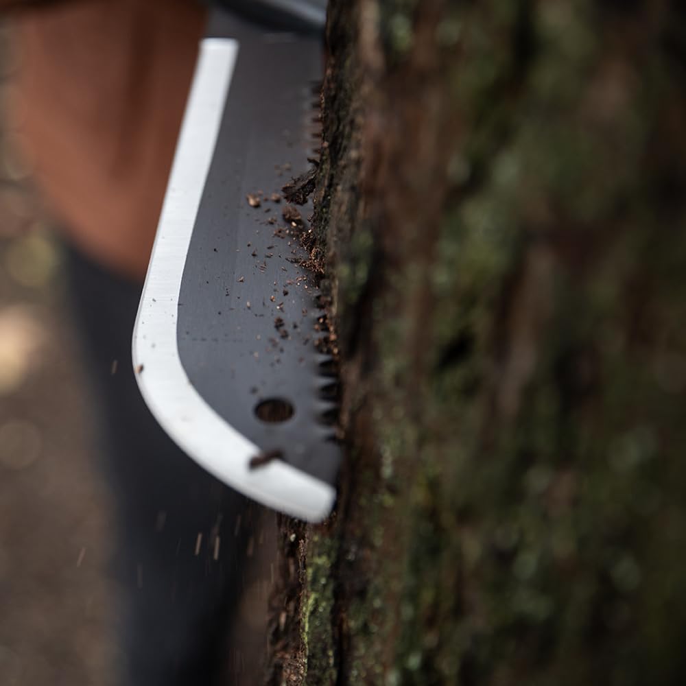 Gerber machete next to measuring tape showing 25-inch overall scale