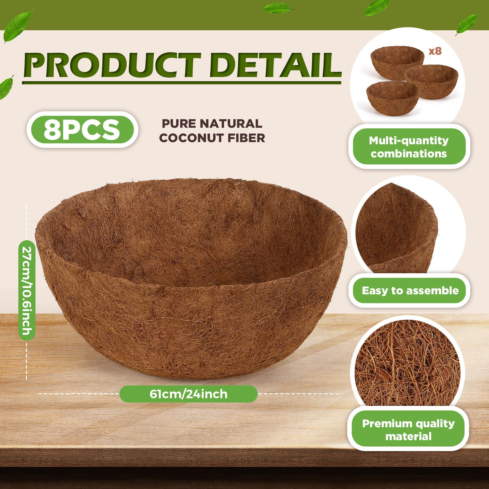 Gerrii close-up of coir texture highlighting breathable fibers for healthier roots