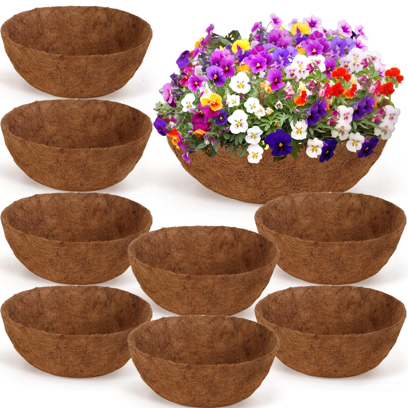 Gerrii front view of eight packaged coconut liners showing quantity and natural look