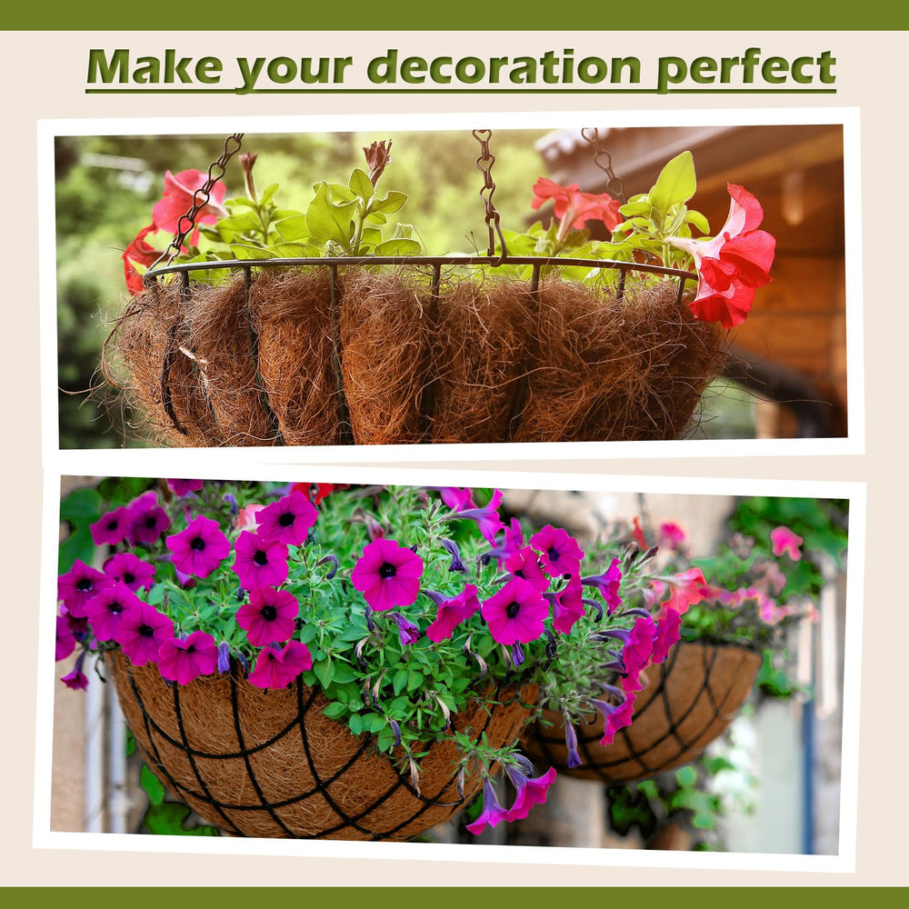 Gerrii liner installed in a hanging basket with flowers demonstrating decorative use