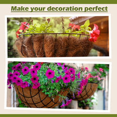 Gerrii liner installed in a hanging basket with flowers demonstrating decorative use