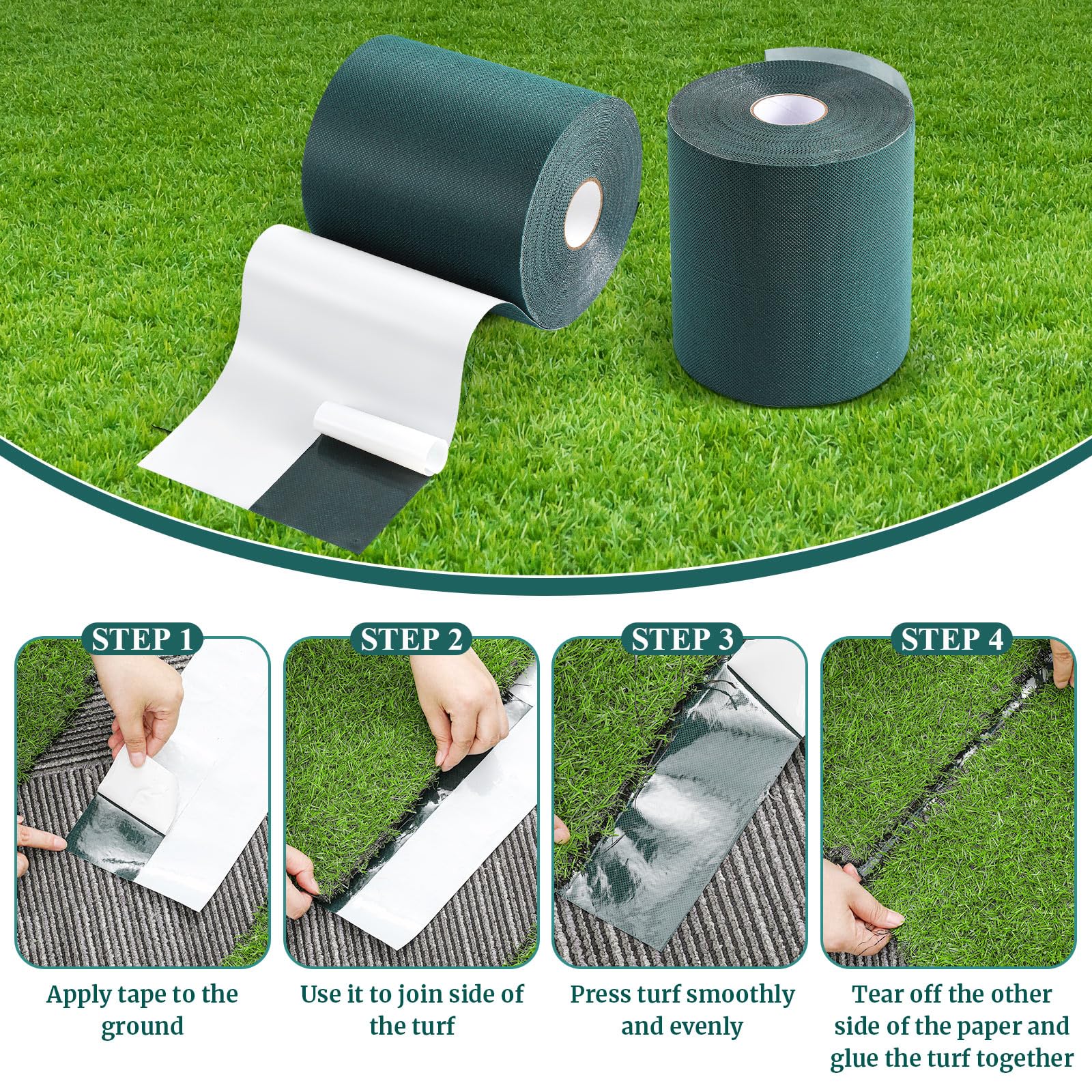 Gersoniel lifestyle shot of pet area with taped turf offering tidy, durable finish