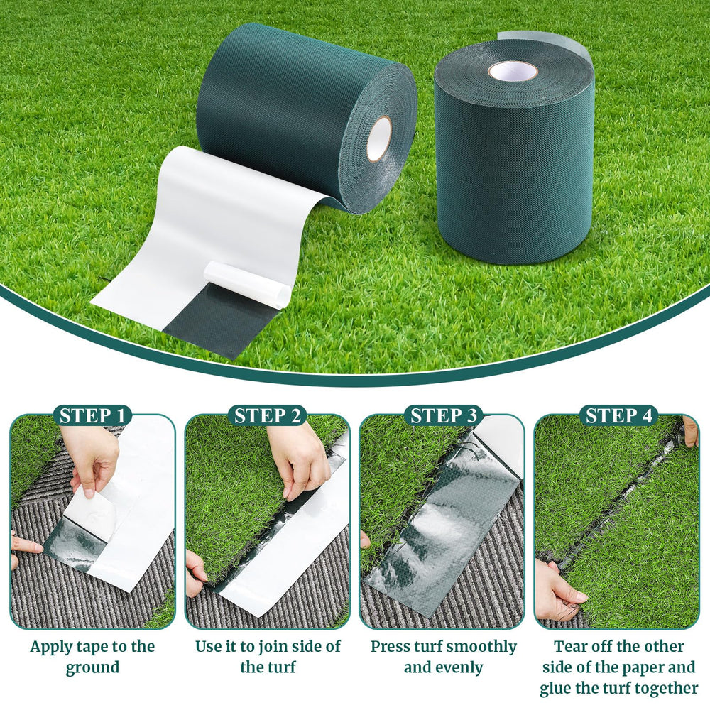 Gersoniel lifestyle shot of pet area with taped turf offering tidy, durable finish