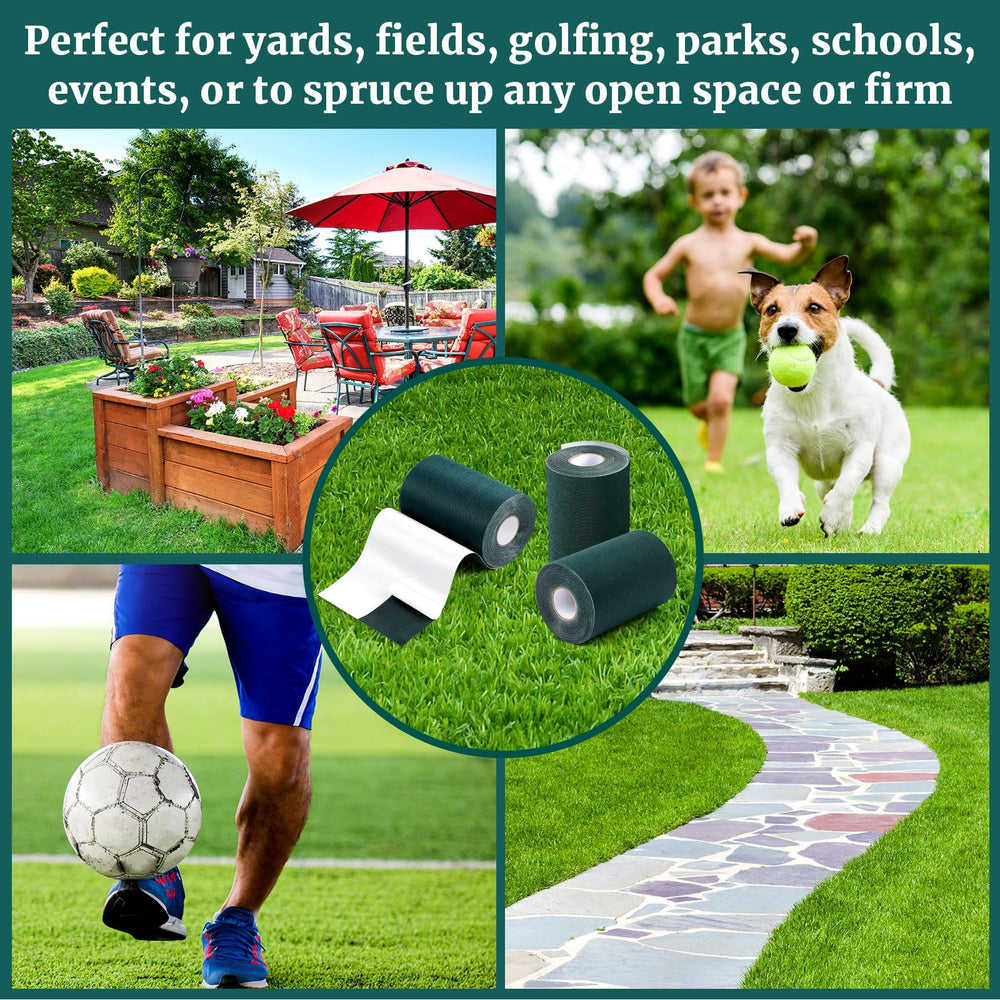 Gersoniel tape joining pet grass mat edges offering neat, secure connection