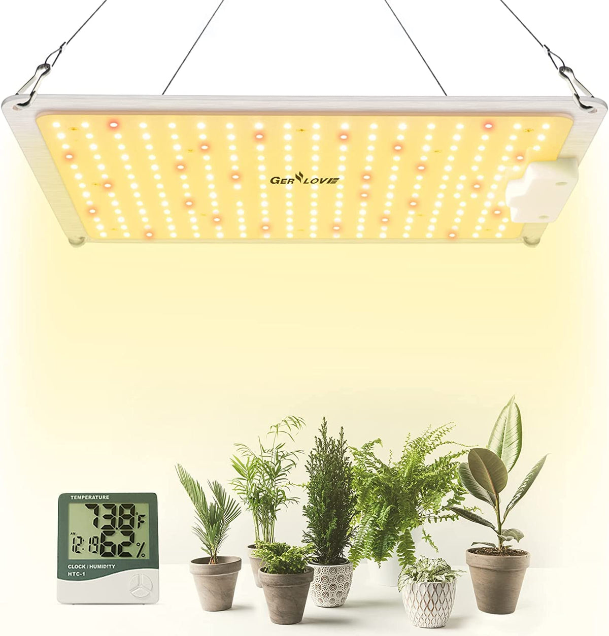 Gerylove SP1000 front view showing full-spectrum LEDs and compact frame benefits