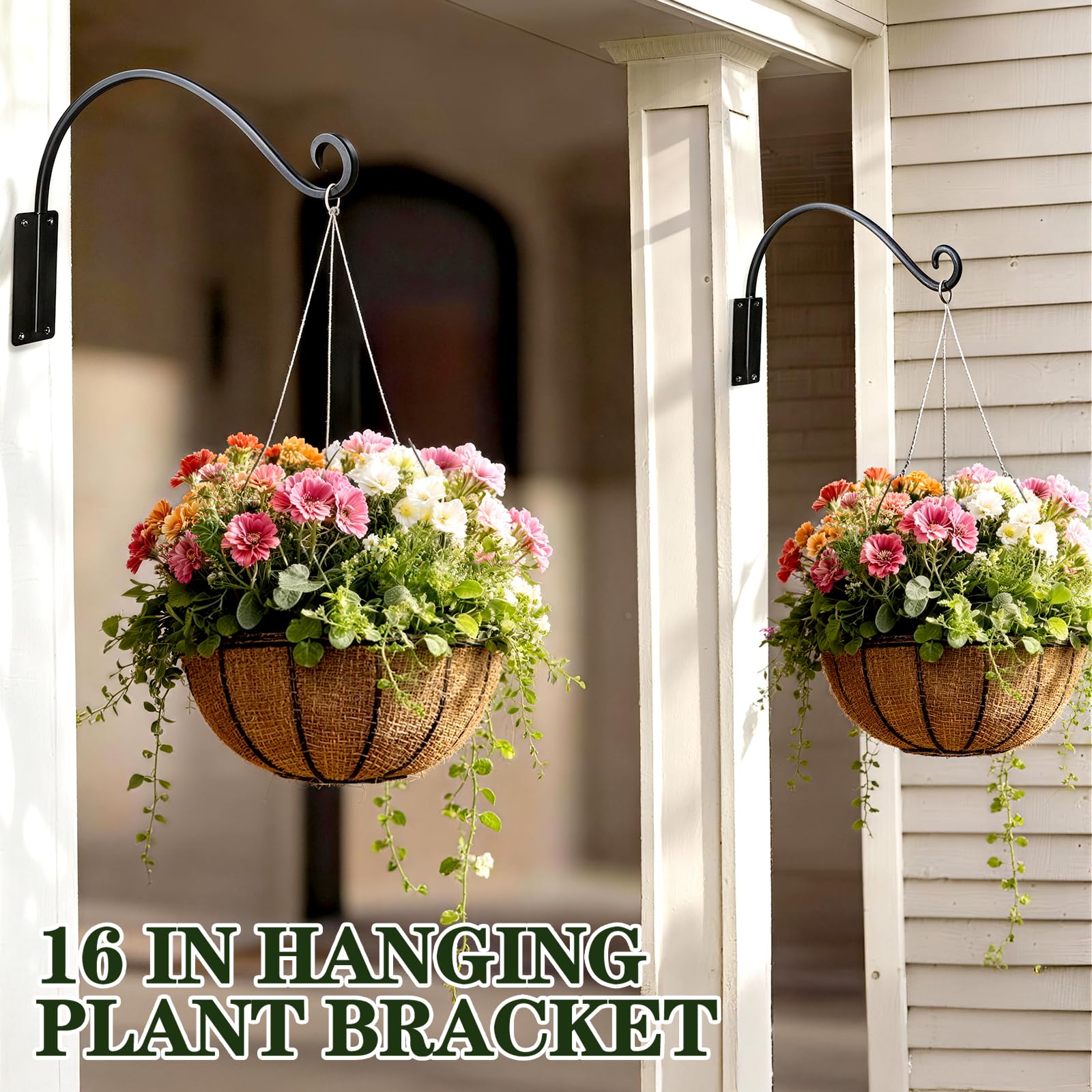 GESTONE brackets mounted on a wooden fence providing sturdy hanging support