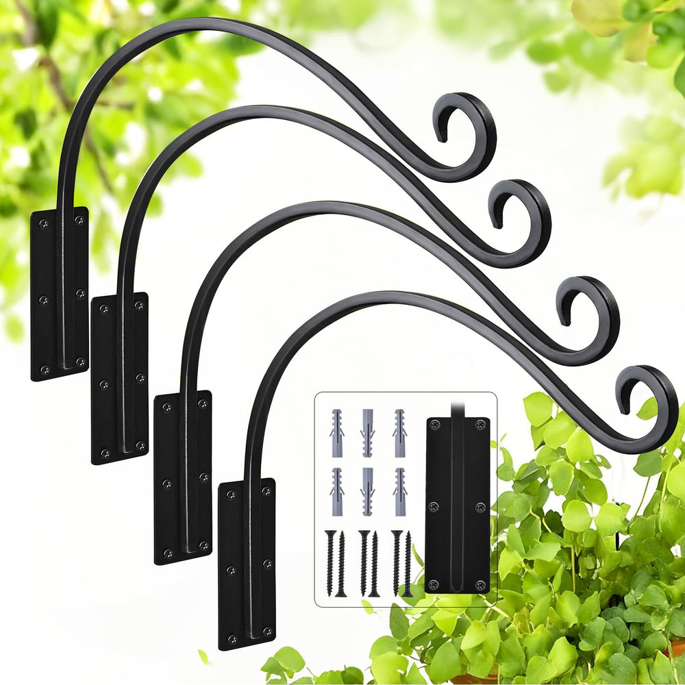 GESTONE front view of four-pack plant hanger brackets showing complete kit and screws