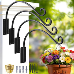 GESTONE front packaging showing four 12-inch plant hanger brackets and included screws, clear contents