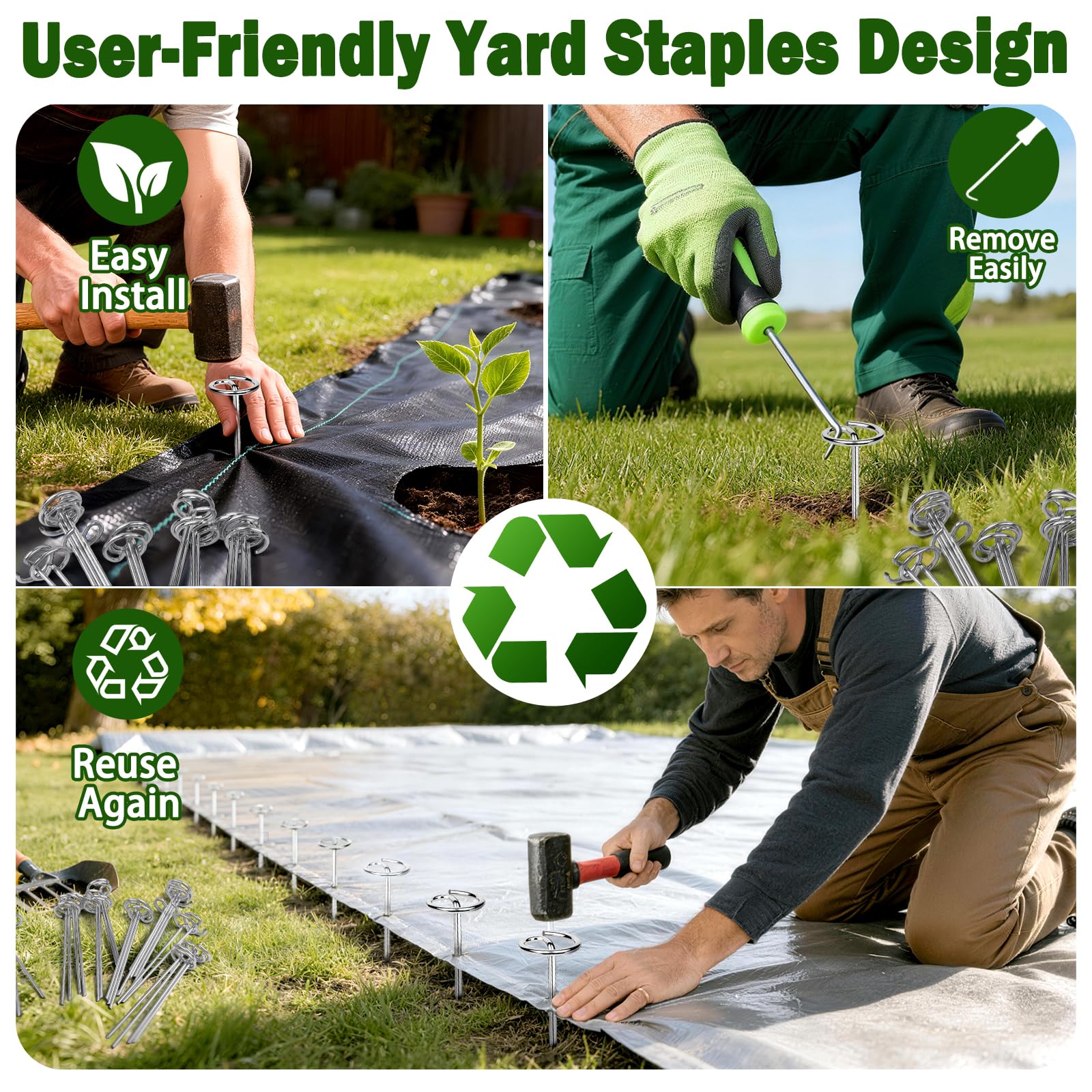 gestone stakes holding artificial turf edge to prevent lifting