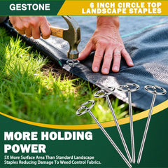 gestone stakes driven into soil demonstrating secure anchoring