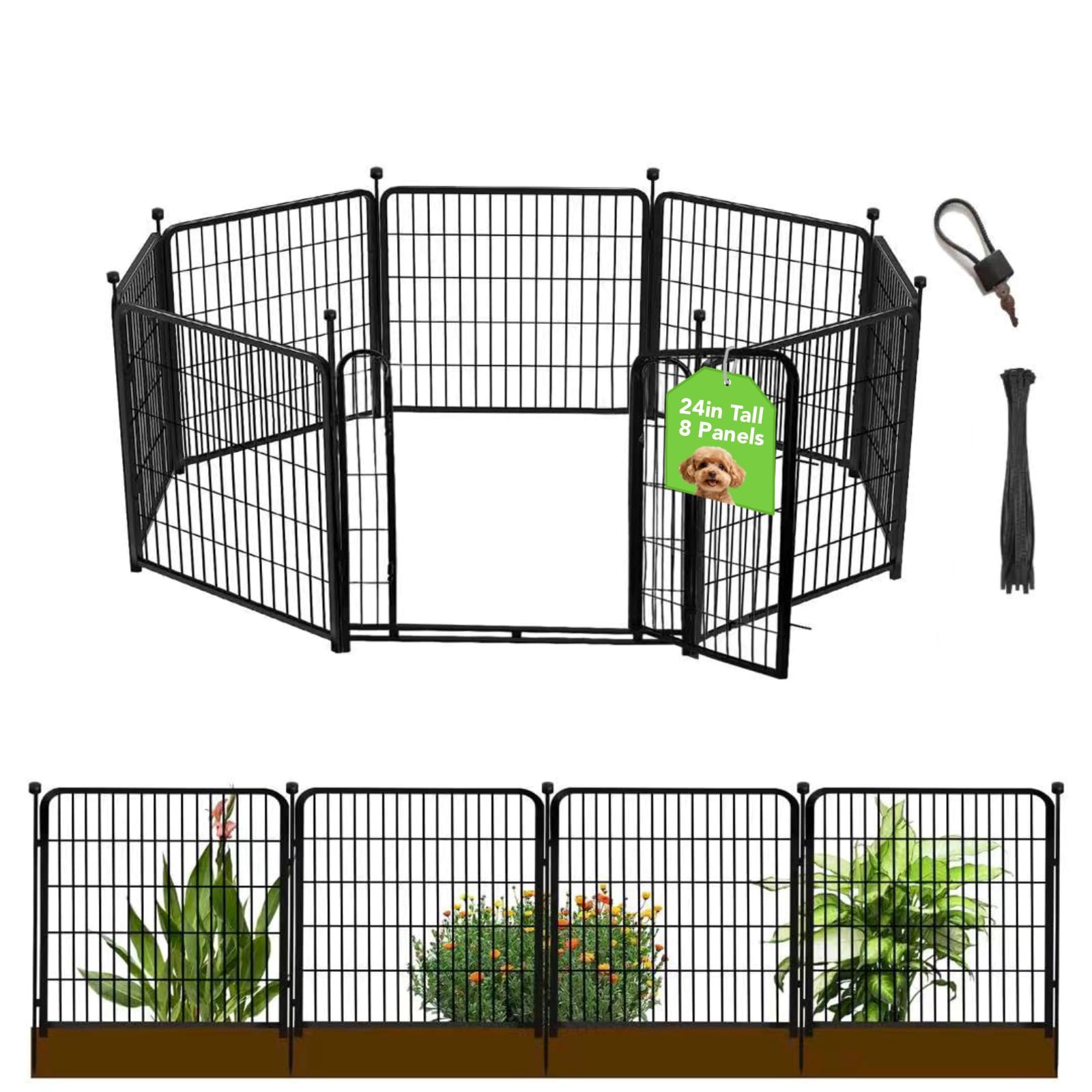 Getlay front view installed gate showing neat garden border and improved curb appeal
