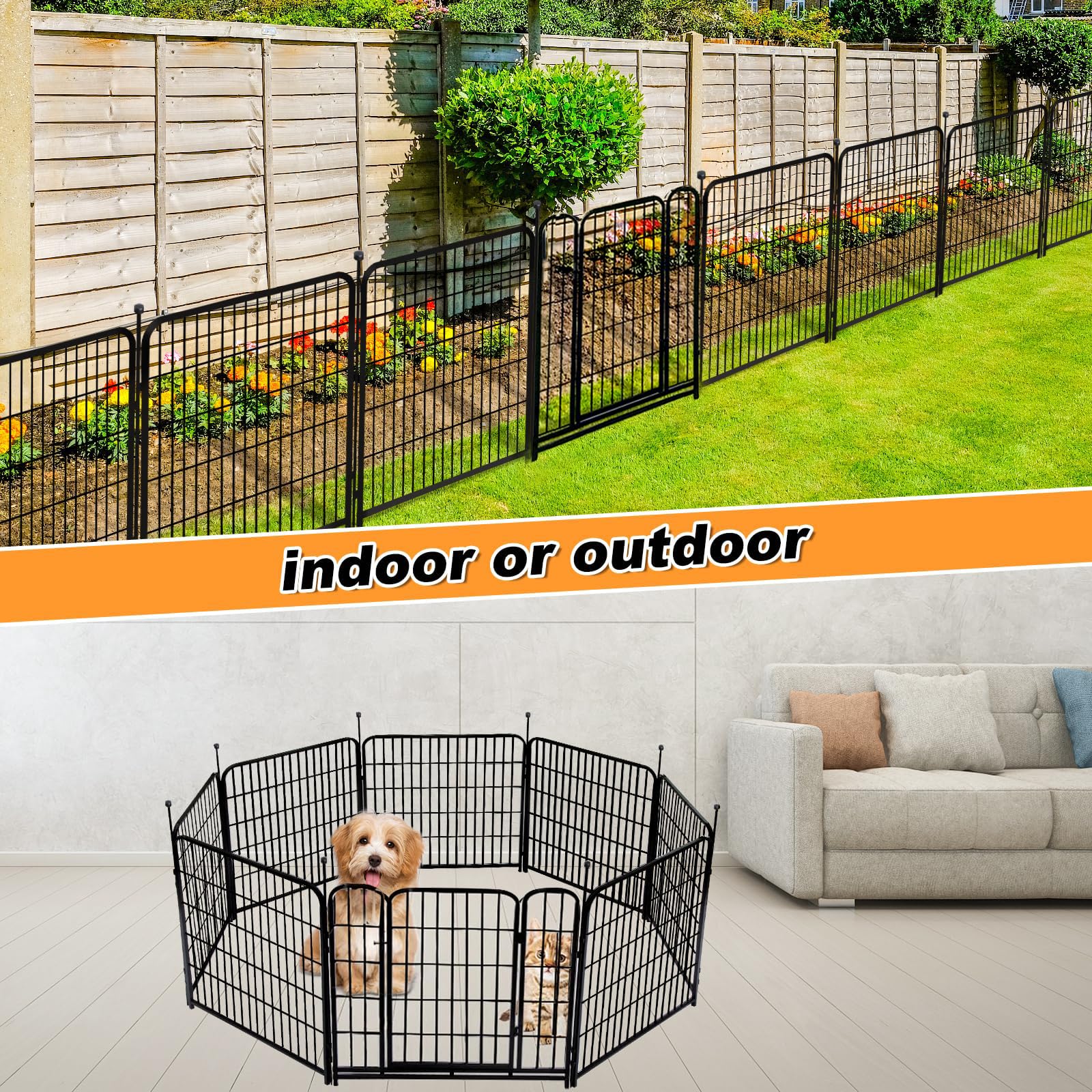 Getlay fence next to person showing scale and 32 inch height